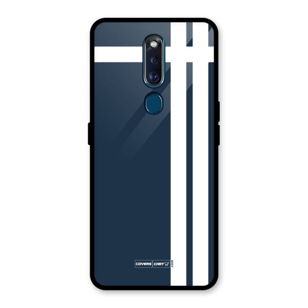 Blue and White Glass Back Case for Oppo F11 Pro