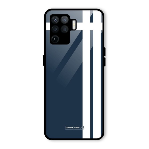 Blue and White Glass Back Case for Oppo F19 Pro