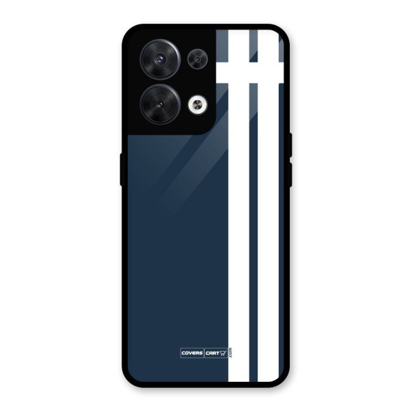 Blue and White Glass Back Case for Oppo Reno8 5G