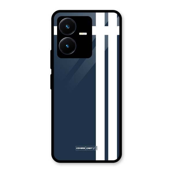 Blue and White Glass Back Case for Vivo Y22