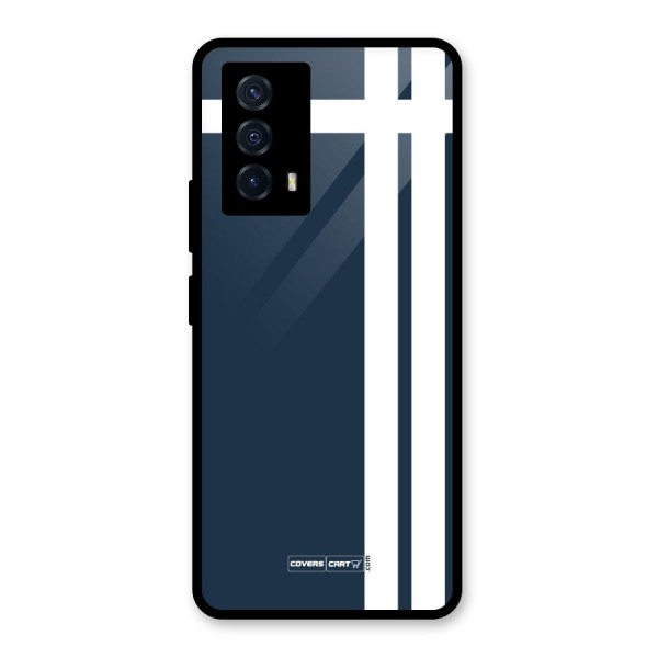 Blue and White Glass Back Case for Vivo iQOO Z5