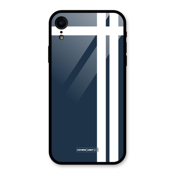 Blue and White Glass Back Case for XR