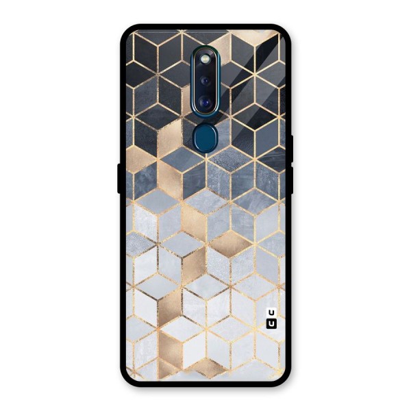 Blues And Golds Glass Back Case for Oppo F11 Pro