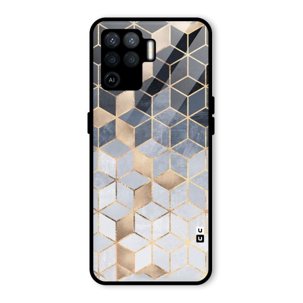 Blues And Golds Glass Back Case for Oppo F19 Pro