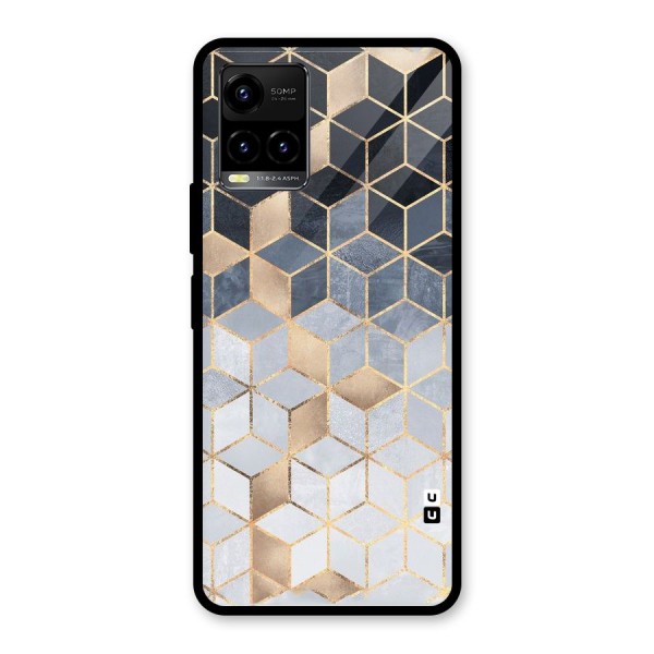 Blues And Golds Glass Back Case for Vivo Y21 2021