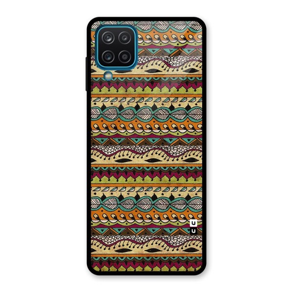 Bohemian Style Aztec Art Glass Back Case for Galaxy A12