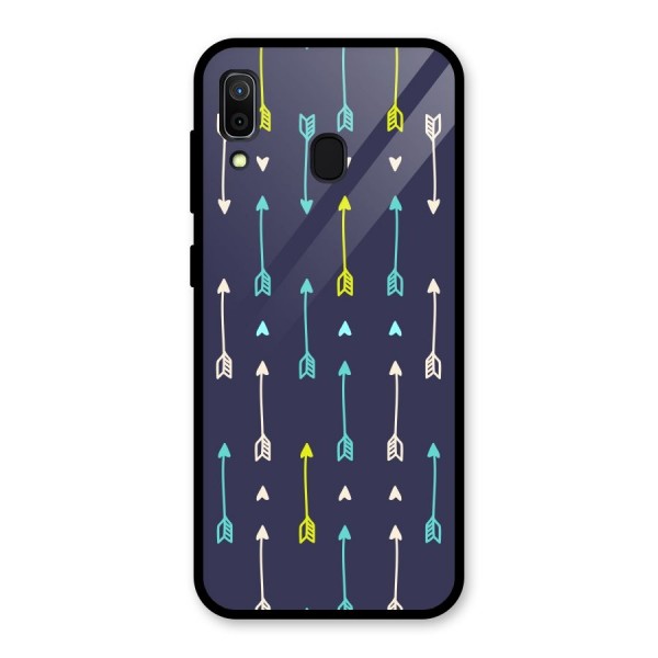 Boho Arrow Pattern Glass Back Case for Galaxy A30