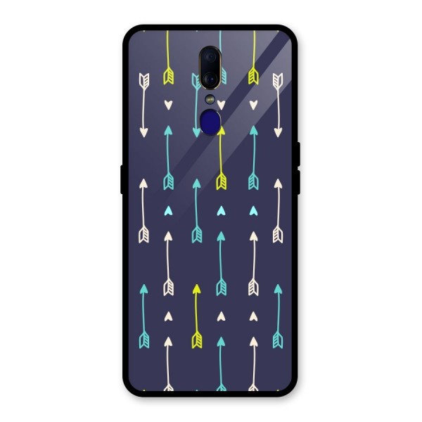 Boho Arrow Pattern Glass Back Case for Oppo F11