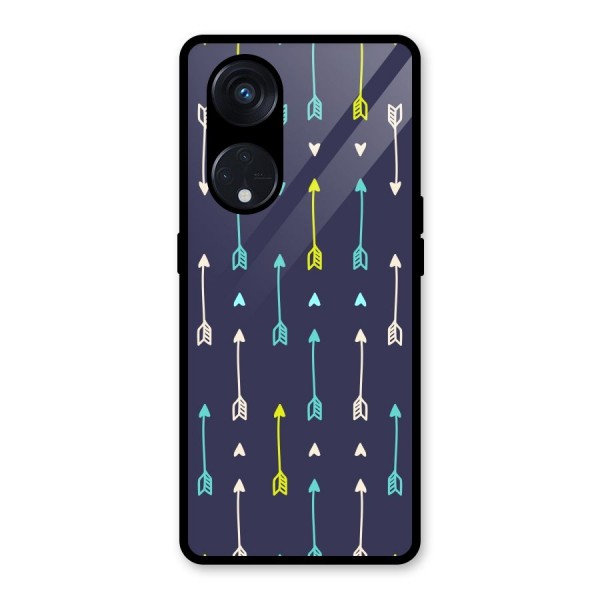 Boho Arrow Pattern Glass Back Case for Reno8 T 5G