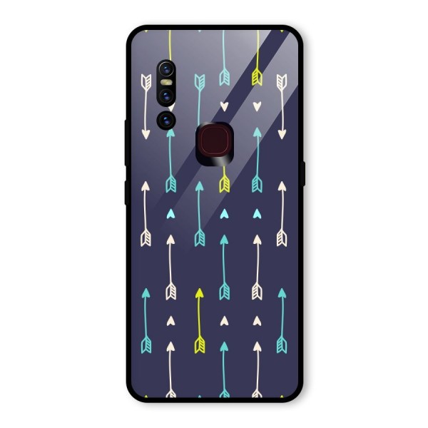 Boho Arrow Pattern Glass Back Case for Vivo V15