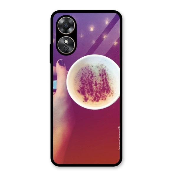 Bokeh Coffee Mug Glass Back Case for Oppo A17