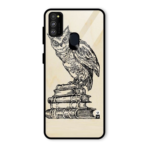 Book Owl Glass Back Case for Galaxy M21