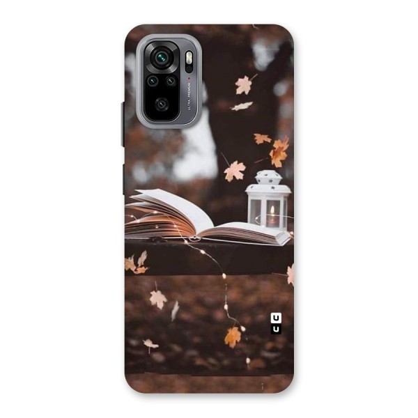 Book and Fall Leaves Back Case for Redmi Note 10