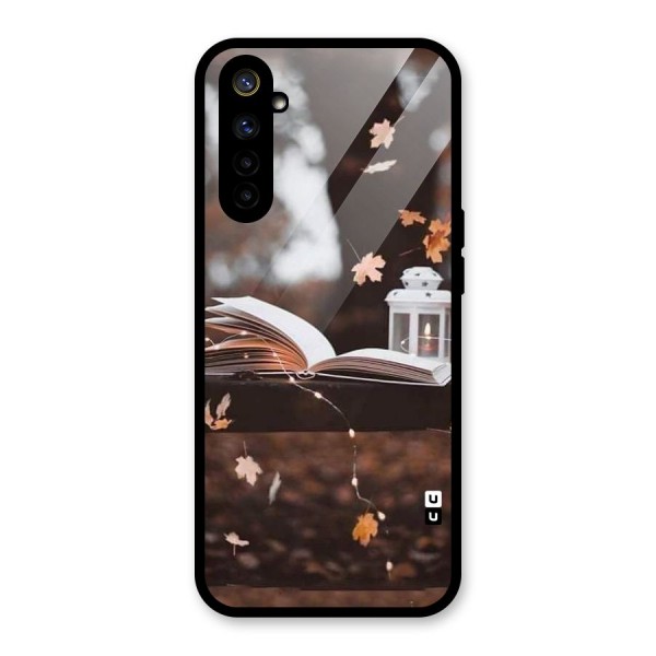 Book and Fall Leaves Glass Back Case for Realme 6i