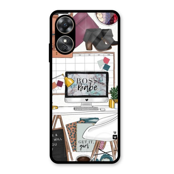 Boss Babe Glass Back Case for Oppo A17