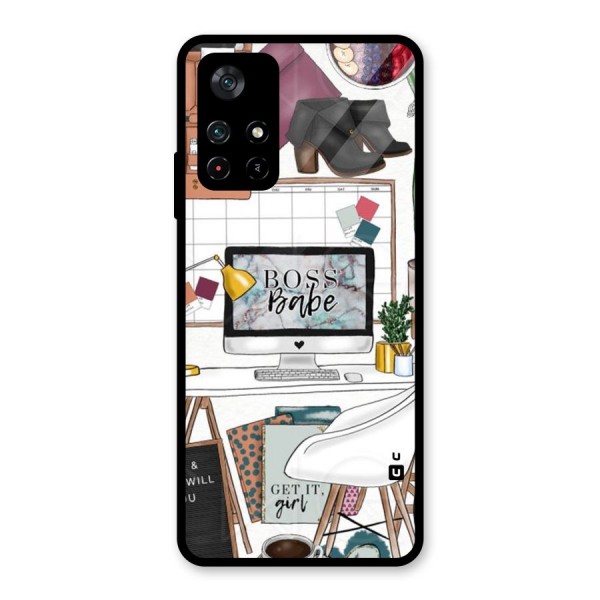 Boss Babe Glass Back Case for Poco M4 Pro 5G