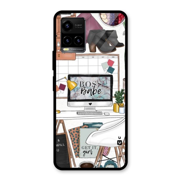 Boss Babe Glass Back Case for Vivo Y21 2021