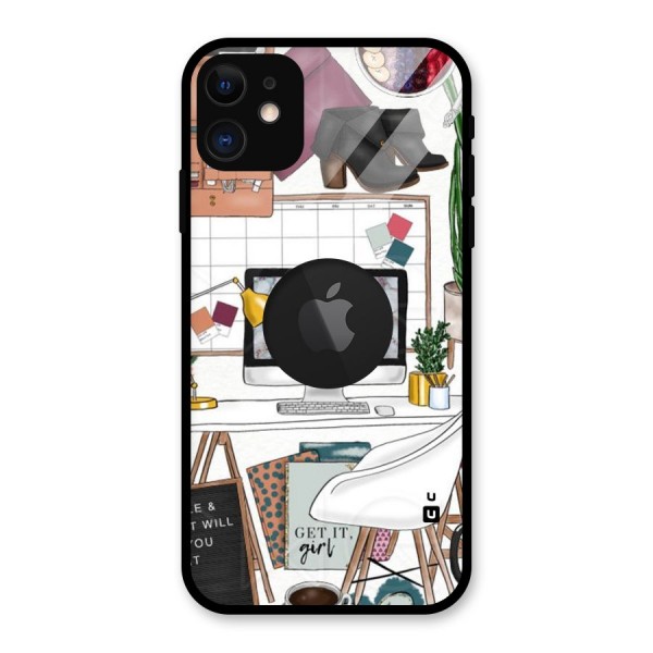 Boss Babe Glass Back Case for iPhone 11 Logo Cut