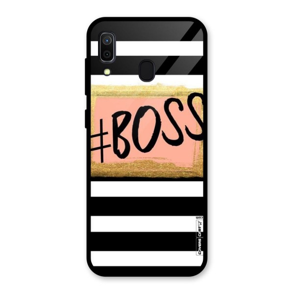 Boss Stripes Glass Back Case for Galaxy A30