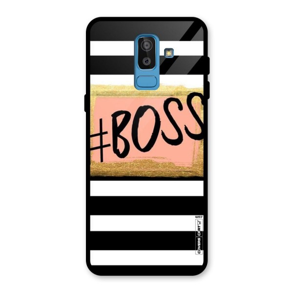 Boss Stripes Glass Back Case for Galaxy J8