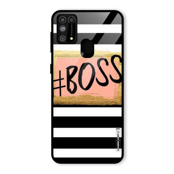 Boss Stripes Glass Back Case for Galaxy M31