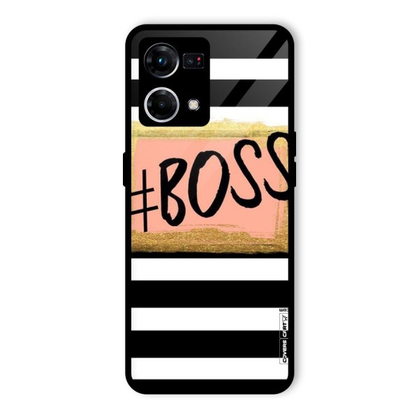 Boss Stripes Glass Back Case for Oppo F21s Pro 4G