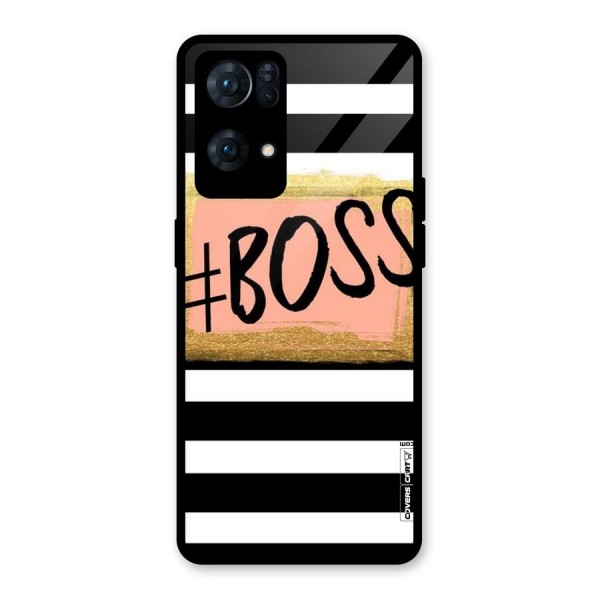 Boss Stripes Glass Back Case for Oppo Reno7 Pro 5G