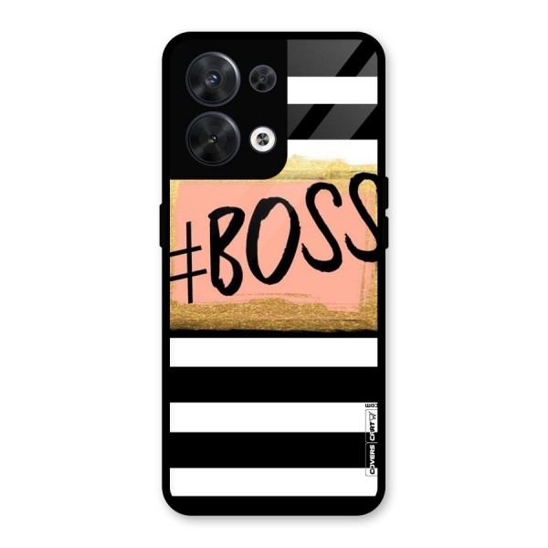 Boss Stripes Glass Back Case for Oppo Reno8 5G