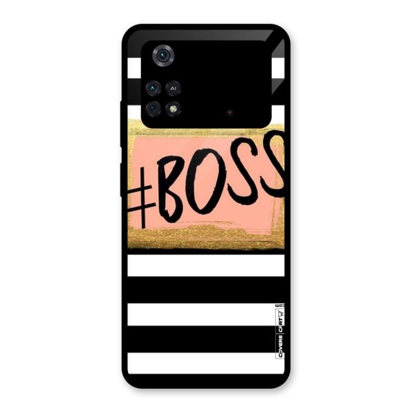 Boss Stripes Glass Back Case for Poco M4 Pro 4G