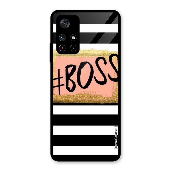 Boss Stripes Glass Back Case for Poco M4 Pro 5G