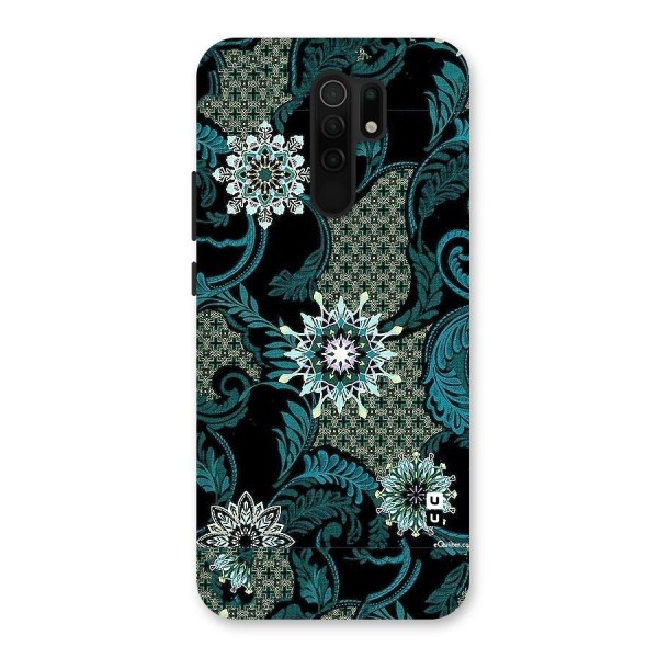 Bottle Green Floral Back Case for Redmi 9 Prime