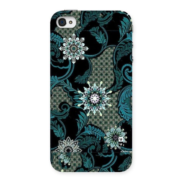 Bottle Green Floral Back Case for iPhone 4 4s