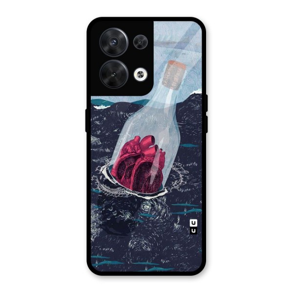 Bottle Heart Glass Back Case for Oppo Reno8 5G