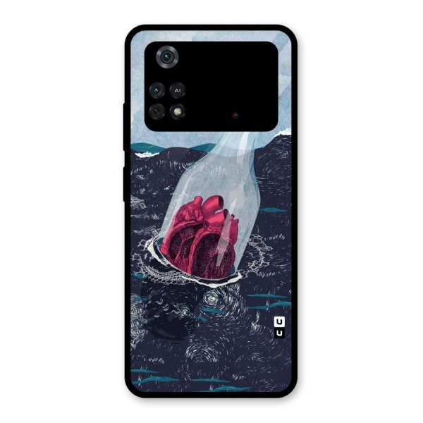 Bottle Heart Glass Back Case for Poco M4 Pro 4G