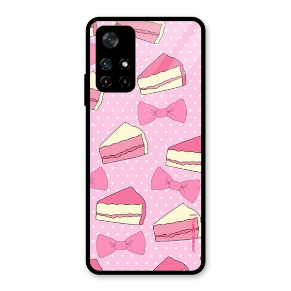 Bow Cake Glass Back Case for Poco M4 Pro 5G