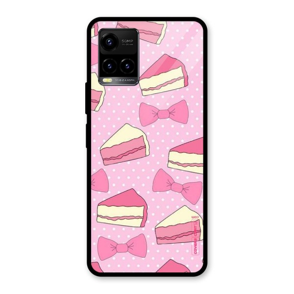 Bow Cake Glass Back Case for Vivo Y21 2021