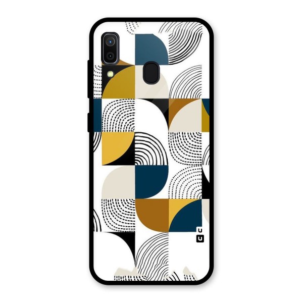 Boxes Pattern Glass Back Case for Galaxy A30