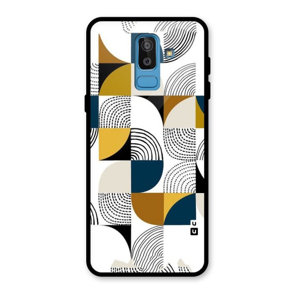 Boxes Pattern Glass Back Case for Galaxy J8