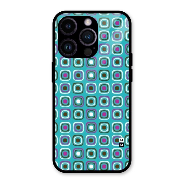 Boxes Tiny Pattern Glass Back Case for iPhone 14 Pro