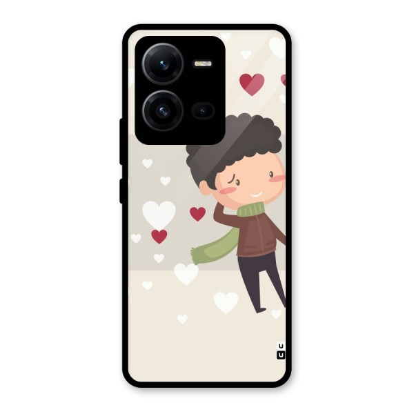 Boy in love Glass Back Case for Vivo V25