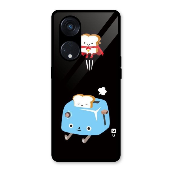 Bread Toast Glass Back Case for Reno8 T 5G