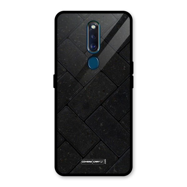 Bricks Pattern Glass Back Case for Oppo F11 Pro