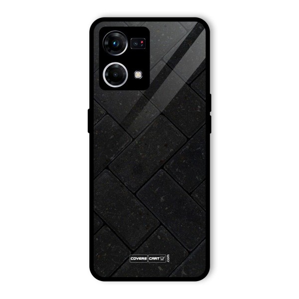 Bricks Pattern Glass Back Case for Oppo F21s Pro 4G