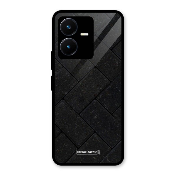 Bricks Pattern Glass Back Case for Vivo Y22