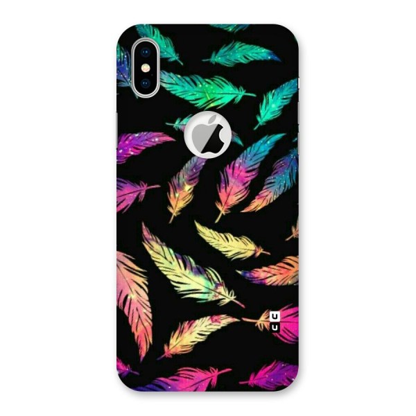 Bright Feathers Back Case for iPhone XS Logo Cut