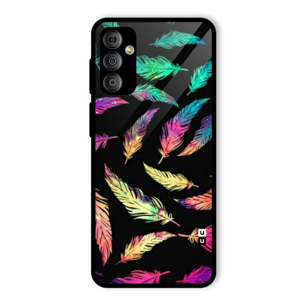 Bright Feathers Glass Back Case for Galaxy F23