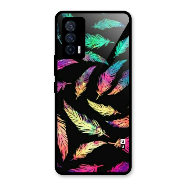 Bright Feathers Glass Back Case for Vivo iQOO 7 5G