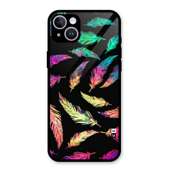 Bright Feathers Glass Back Case for iPhone 14 Plus