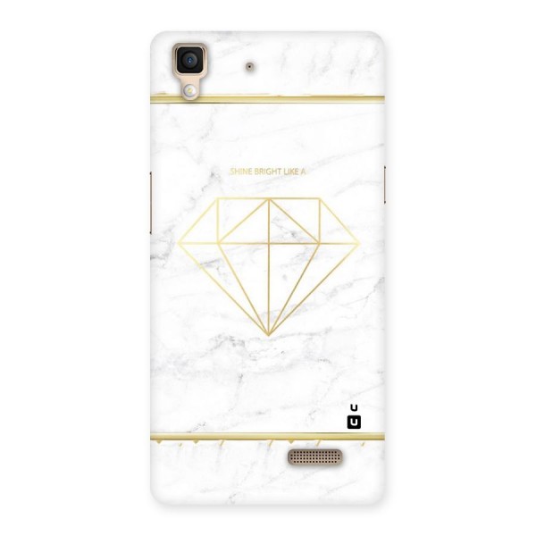 Bright Gold Diamond Back Case for Oppo R7