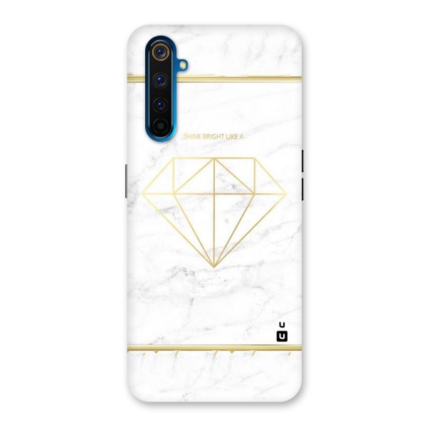 Bright Gold Diamond Back Case for Realme 6 Pro